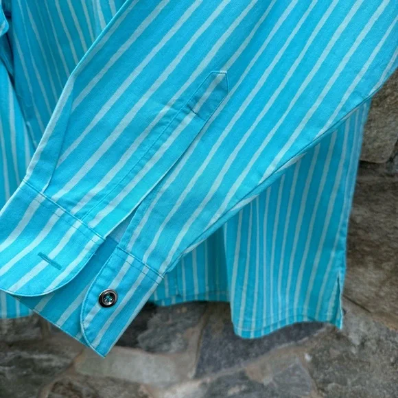 Vintage Marimekko Jokapoika 90s Striped Classic Button Down Shirt - Picture 6 of 7